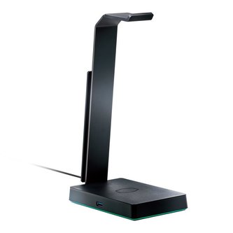 Cooler Master GS750  Stojánek pro sluchátka, Qi nabíjení, USB 3.0, RGB, 7.1 Surround sound, černá