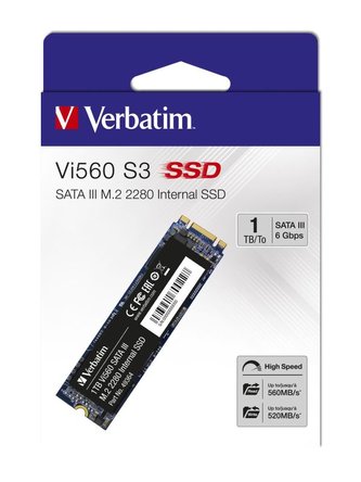 Verbatim SSD 1TB M.2 2280 SATA III Vi560 S3 interní disk, Solid State Drive Verbatim SSD 1TB M.2 2280 SATA III Vi560 S3 interní disk, Solid State Drive