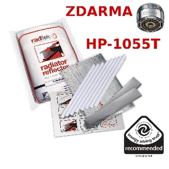 Úsporné radiátorové fólie Radflek 3 ks pro 6 radiátorů a 2ks Radstik