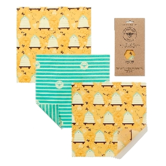 The Beeswax Wrap Opakovaně použitelný obal s včelím voskem na sýry Bee Hive 3 ks