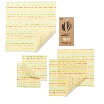 The Vegan Food Wraps Opakovaně použitelný obal s rostlinným voskem Velký set 5 ks