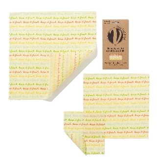 The Vegan Food Wraps Opakovaně použitelný obal s rostlinným voskem Střední set 3 ks