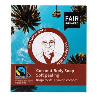 Mýdlo peelingové s kokosem 2x80 g   FAIR SQUARED