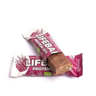 Tyčinka Lifebar protein malinová 47 g BIO   LIFEFOOD