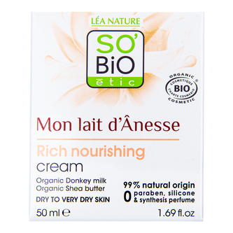 Krém výživný s obsahem oslího mléka 50 ml BIO   SO’BiO étic