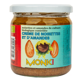 Krém z pražených mandlí a lískových ořechů 330 g BIO   MONKI