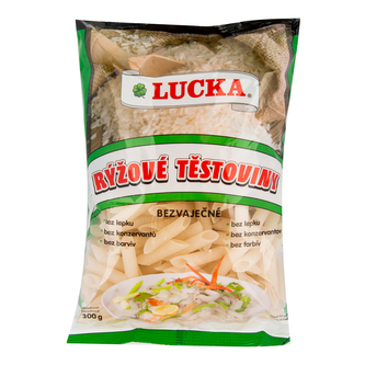 Těstoviny penne rýžové bezlepkové 300 g   LUCKA
