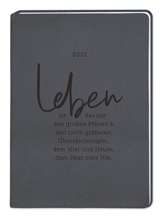 Terminplaner Lederlook A5 \"Schwarz\" 2022