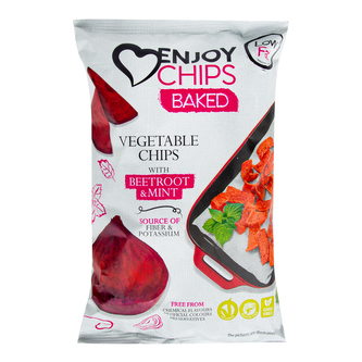 Chipsy bramborové pečené s červenou řepou a mátou 40 g   ENJOY CHIPS SE