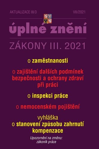 Aktualizace III/3 Zákon o zaměstnanosti, Zákon o inspekci práce, Zákon o nemocenském pojištění