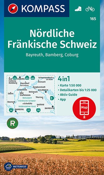 KOMPASS Wanderkarte Nördliche Fränkische Schweiz, Bayreuth, Bamberg, Coburg 1:50 000