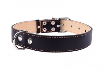 Obojek kožený Leather černý (27-35cm/14mm)