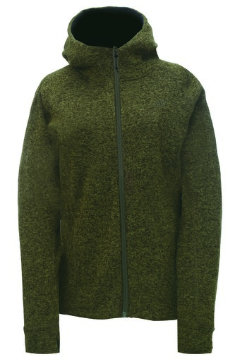 MOSSEN - dámská celorozepínací flatfleece mikina s kapucí - Olive - 36