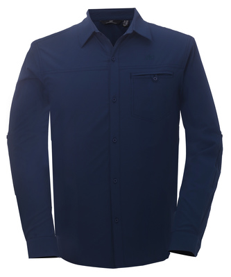 IGELFORS - Pánská outdoorová košile s dlouhým rukávem - Navy - XL