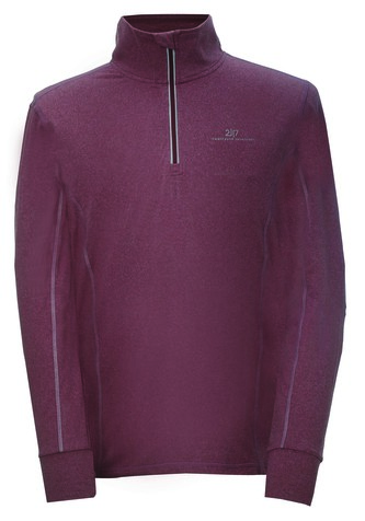 EKUDDEN - pánská powerfleece mikina 1/2 zip - Wine red - L