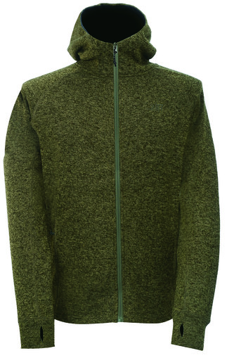 MOSSEN - pánská celorozepínací flatfleece mikina s kapucí - Olive - XL