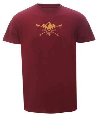 APELVIKEN - pánské triko s krátkým rukávem - Wine red - XXL