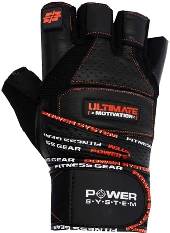 Power System Fitness rukavice ULTIMATE MOTIVATION - Černo, Červená - M
