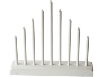 svícen vánoční 9 svíček LED,teplá BÍ,kov.,26x31x5,5cm,2xtuž.AA baterie nejsou součástí