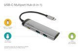 USB-HUB, 3 porty, USB 3.1, USB-C, HDMI, VERBATIM