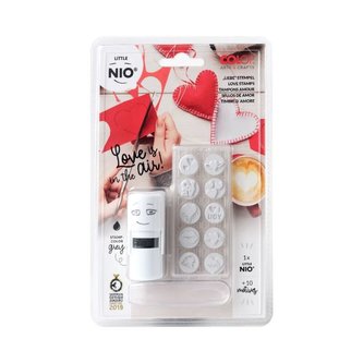 Razítko "Nio Love", bílá, černý tisk, 10 motivů