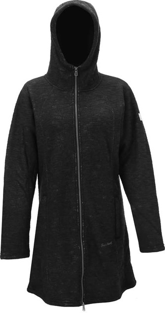 TN - dámský fleece kabát s kapucí - černý melír - 40