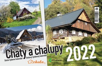 Kalendář 2022 - Chaty a chalupy, stolní týdenní, 214 x 140 mm