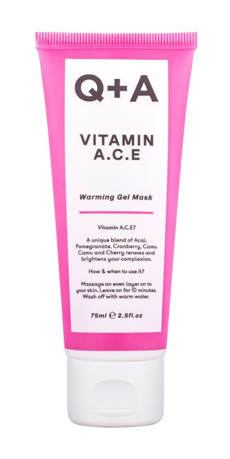 Q+A Vitamin A.C.E Pleťová maska Warming Gel Mask 75 ml pro ženy