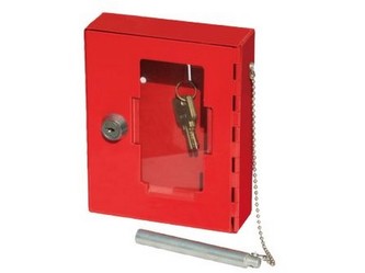 skříňka požární na klíč 150x120x40mm ČRV + kladívko