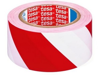 Značkovací páska na podlahy "Professional 60760", červená/bílá, 50 mm x 33 m, TESA