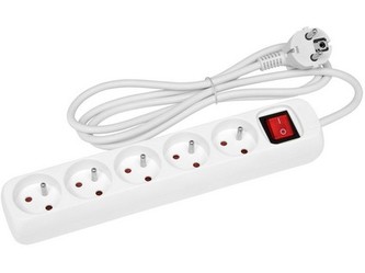 přívod prodlužovací 5m, 3 zásuvky s vypínačem