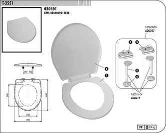 sedátko WC T 3551 kratší PH BÍ