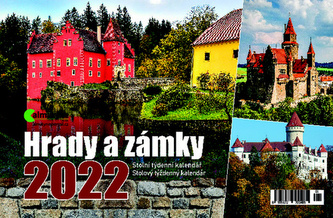 Kalendář 2022 - Hrady a zámky, stolní týdenní, 214 x 140 mm