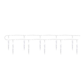 LED vánoční girlanda – 10x rampouch, 1,35 m, 2x AA, vnitřní, studená bílá, časovač