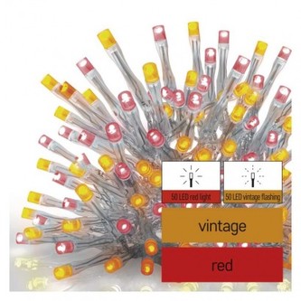 Standard LED spojovací řetěz pulzující – rampouchy, 2,5 m, venkovní, červená/vintage Standard LED spojovací řetěz pulzující – rampouchy, 2,5 m, venkovní, červená/vintage
