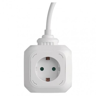 Rozbočovací kostka s přívodem, 2× USB, 4 zás., 1,9m SCHUKO