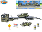 Vojenský transporter 25cm kov s obrněnými vozidly volný chod 2ks v krabičce