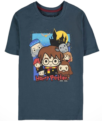 Dětské tričko Harry Potter: Chibi Postavy (110-116 cm) modrá bavlna Dětské tričko Harry Potter: Chibi Postavy (110-116 cm) modrá bavlna