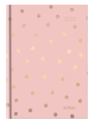 Herlitz - Diář A5 CZ&SK, týdenní růžový s puntíky 2022