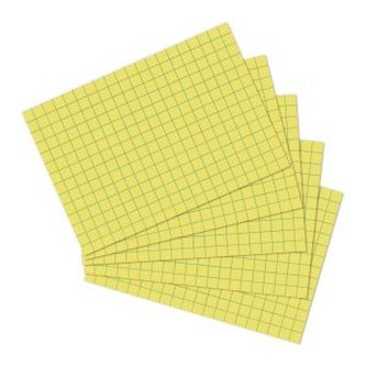 Herlitz - Karty do kartotéky, A6, žluté, čtvereček