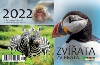 Kalendář 2022 - Zvířata, stolní týdenní, 214 x 140 mm