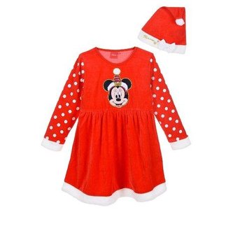 ŠATY  A ČEPIČE MINNIE VÁNOCE - velikost 4