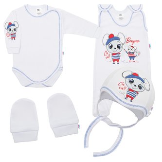 Soupravička 4-dílná New Baby Bonjour - velikost 50