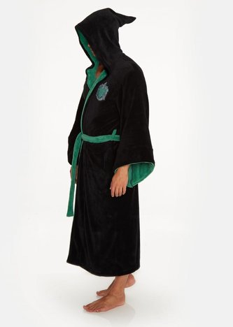 Pánský fleece župan Harry Potter: Čaroděj ze Zmijozelu - Slytherin (univerzální) černá