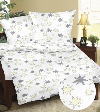 Povlečení krepové - hvězdičky - 140x220, 70x90 cm