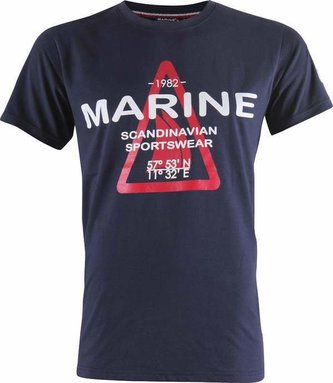MARINE-pánské triko s náp. - modré - L