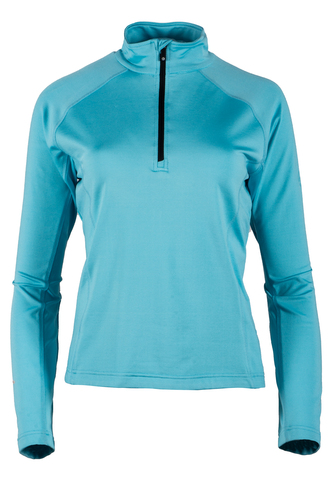 GTS 2126 - Dámské sportovní triko s dlouhým rukávem 1/2 zip - aqua - 40