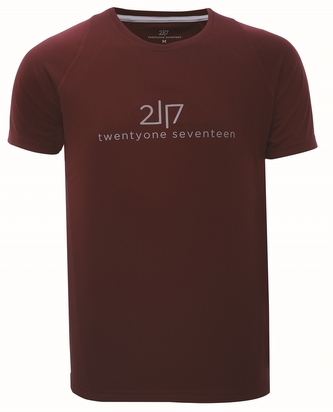 TUN - pánské funkční triko s kr.rukávem - Wine Red - 3XL