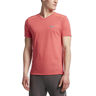 M NK BRTHE TOP SS TAILWIND CLV, 10 | RUNNING | MENS | SHORT SLEEVE TOP | TRACK RED/HTR/TART | S