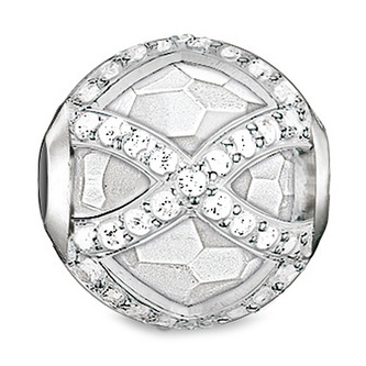 Korálek \"Maharani bílý\" Thomas Sabo, K0140-690-14, Karma Beads, 925 Sterling silver, milky quartz, zirconia white